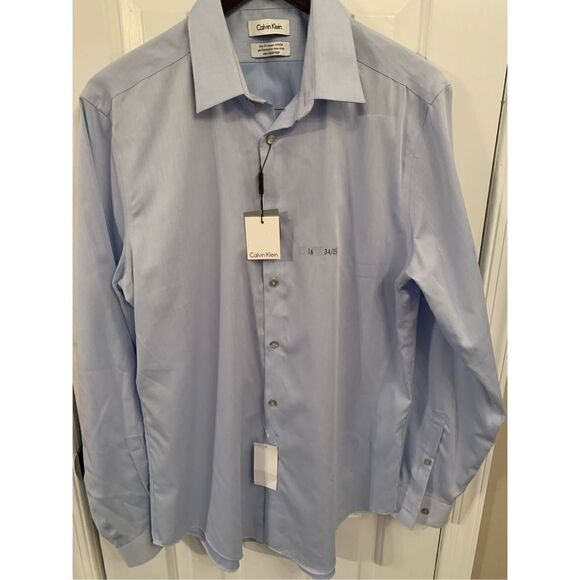 Calvin Klein blue shirt size 16 34/35 men’s dress shirt - Picture 1 of 6